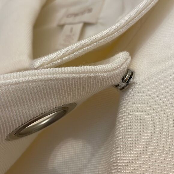 Chico’s Cream Blazer Jacket with large grommet detail - Picture 5 of 6
